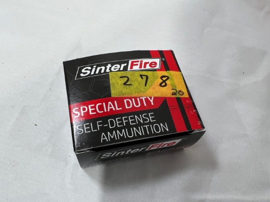 BOXES - SINTER FIRE SPECIAL DUTY AMMU - 40 S&W - 125 GRAIN - (20 PER)