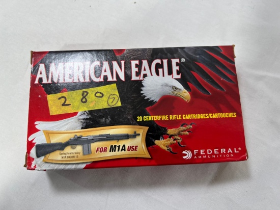 BOXES - FEDERAL AMERICAN EAGLE (M1A USE) 7.62x51MM - 168 GRAIN OTM (20 PER)