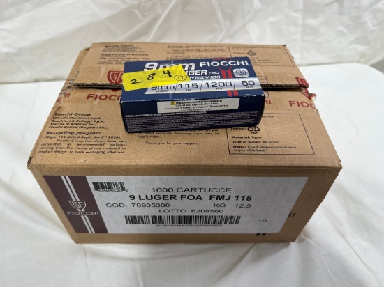 BOXES - FIOCCHI 9MM - FMJ 115 GRAIN (50 PER)