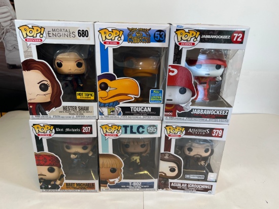 FUNKO POP! HESTER SHAW #680,TOUCAN #53,JABBAWOKEEZ #72,BRET MICHAELS #207,T