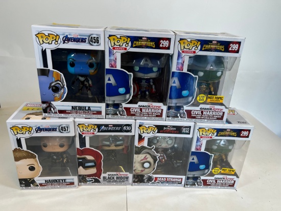 FUNKO POP! NEBULA #456,CIVIL WARRIOR #299, CIVIL WARRIOR #299 HOT TOPIC EXC