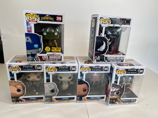 FUNKO POP! CIVIL WARRIOR HOT TOPIC EXCLUSIVE #299, VENOMIZED IRON MAN #365,