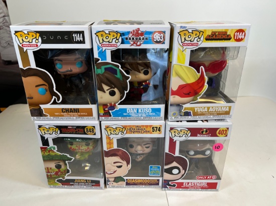 FUNKO POP! CHANI #1144, DAN KUSO #963, YUGA AOYAMA #1144, JIANGI LI #848, Q