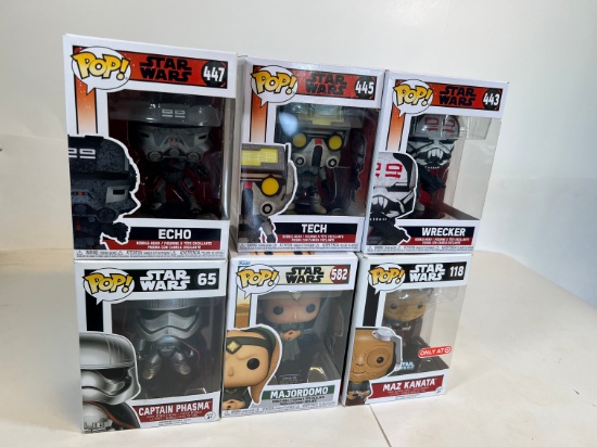 FUNKO POP! ECHO #447, TECH #445, WRECKER #443, CAPTAIN PHASMA #65, MAJORDOM