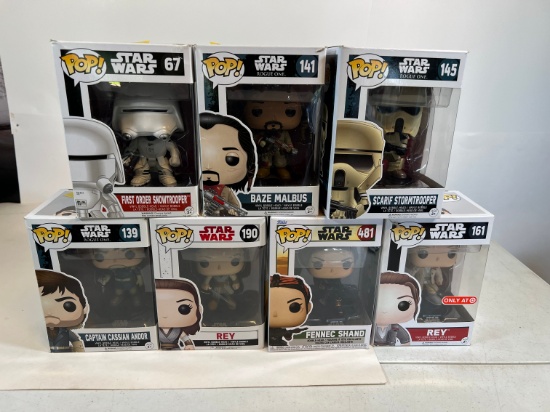 FUNKO POP: FIRST ORDER SNOWTROOPER #67, BAZE MALBUS #141, SCARIF STORMTROOP