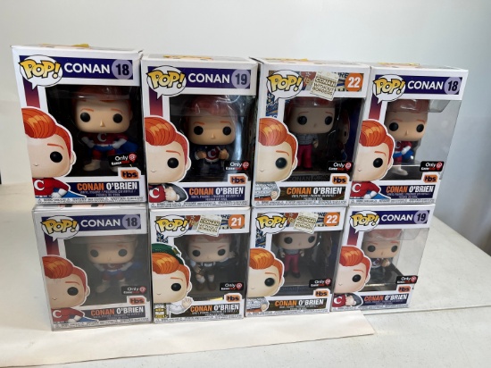 FUNKO POP: CONAN O'BRIEN #18 (GAMESTOP EXCLUSIVE) X3 , CONAN O'BRIEN #19 X2