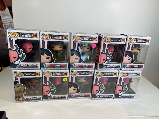 FUNKO POP! HIGH PRISTESS #1056 X 5, ASHI #1053 X4 , DA SAMURAI #1054