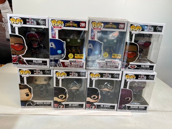 FUNKO POP! FALCON #812 X2 , CONTEST OF THE CHAMPIONS MARVEL GAMEVERSE CIVIL