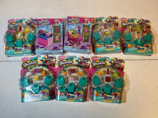SHOPKINS SEASON 3 5 PACK X6, SHOPKINS KINSTRUCTIONS 62 PCS CHECKOUT LANE, S