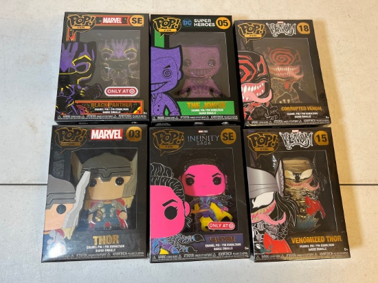 FUNKO POP PIN! BLACK PANTHER SE(TARGET EDITION), THE JOKER #05, CORRUPTED V