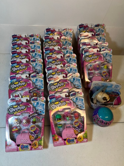 SHOPKINS 5 PACK X17, SNAPSIES MYSTERY BALL AND CHUBBY PUPPIES