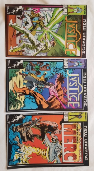 Marvel New Universe Justice #4&52, and May 1987 Marvel New Universe Mark Ha
