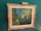 OIL ON CANVAS - FRAMED - SIGNED - ORNATE FRAME WITH LIGHT