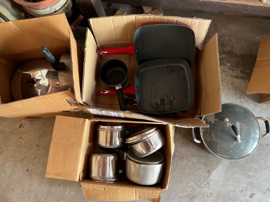 LOT - ASSORTED POTS, PANS, ETC