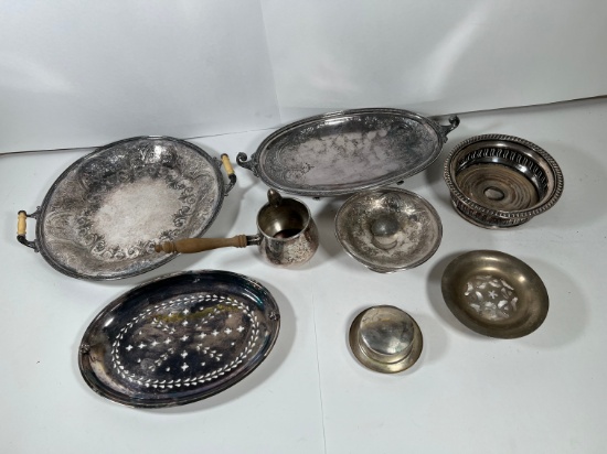 PCS ASSORTED - PLATTERS, BOWLS, ETC - APOLLO, WILCOX PLATED, ETC