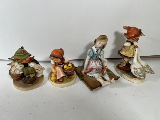 PORCELAIN FIGURES ASSORTED - GERMAN, JAPAN - HALLMARKED