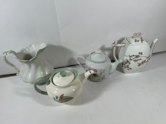 PCS ASSORTED - PITCHER, TEA POTS - HAVILAND, TIVOLI, WEDGEWOOD, JOHNSON BRO