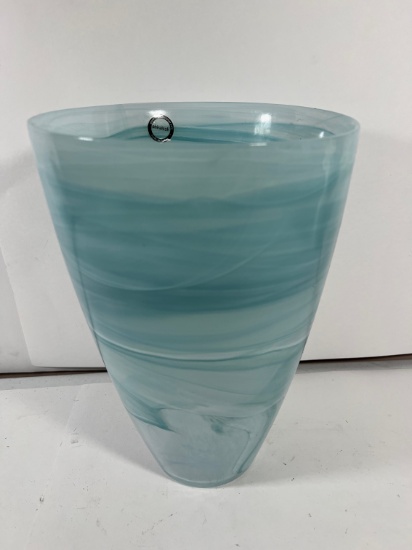 SHIRALEAH GLASS VASE - BLUE (MADE IN TURKEY)