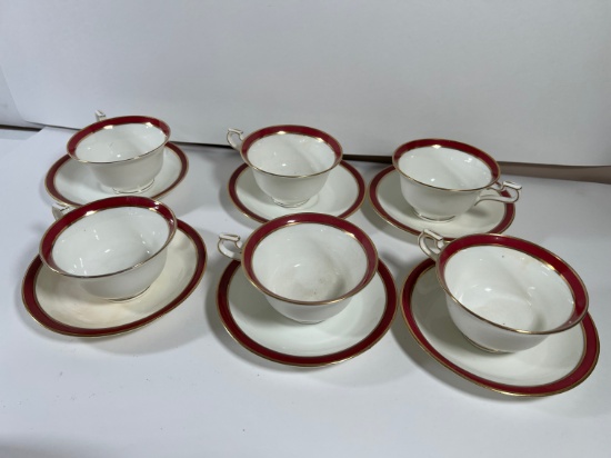 CUPS & SAUCERS - ALLERTONS ENGLAND CHINA (OLD ENGLISH)
