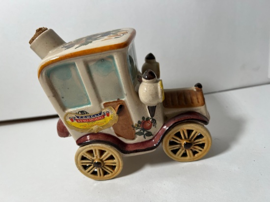 NEIDERT DIST. INC PORCELAIN DECANTER (HAND PAINTED CAR)