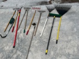 LAWN TOOLS ASSORTED - RACKS, & MORE