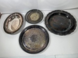 PLATTERS ASSORTED - WM ROGERS, WEBSTER WILCOX INTERNATIONAL SILVER CO, ETC