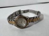 FOSSIL WATCH - STAINLESS BAND WITH RHINESTONE BEZEL