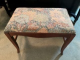 WOOD BENCH (UPHOLSTERED WILDERNESS THEMED CUSHION)
