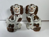 HANDPAINTED CERAMIC KING CHARLES CAVALIER FIGURES