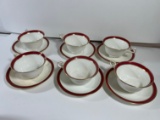 CUPS & SAUCERS - ALLERTONS ENGLAND CHINA (OLD ENGLISH)
