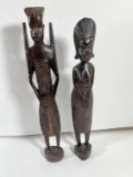 HAND CARVED FIGURES - TRIBAL MAN/WOMAN