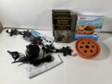 LOT - ASSORTED ITEMS - VHS, MOSQUITO REPELLING COILS, DÉCOR, PUMP, ETC