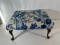 BRASS / UPHOLSTERED FOOT STOOL