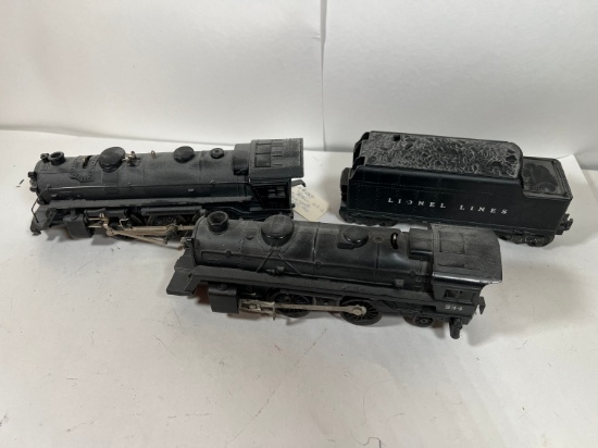 LIONEL ANTIQUE CAST IRON TOY TRAINS - #027 ENGINE, "O" GRAUGE LOCOMOTIVE, #