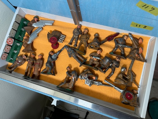 MINIATURE HAND PAINTED MILITARY SOLDIERS, LEAD SOLDIERS, ETC INCLUDING TARG