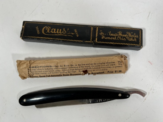 CLAUSS SHEAR WORKS FOLDING RAZOR