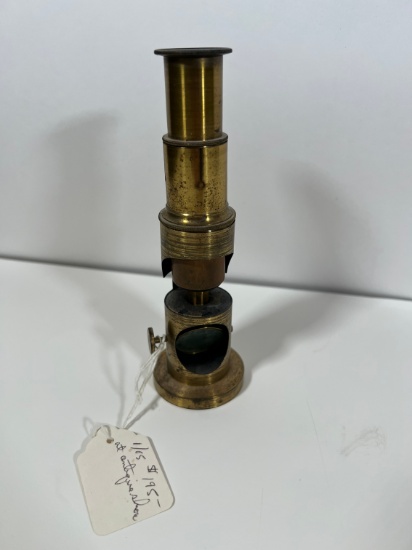 ANTIQUE BRASS MICROSCOPE