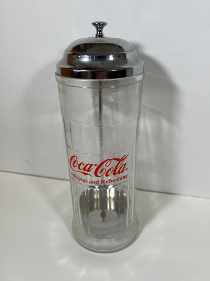 COCA-COLA GLASS STRAW HOLDER - GLASS (1992)