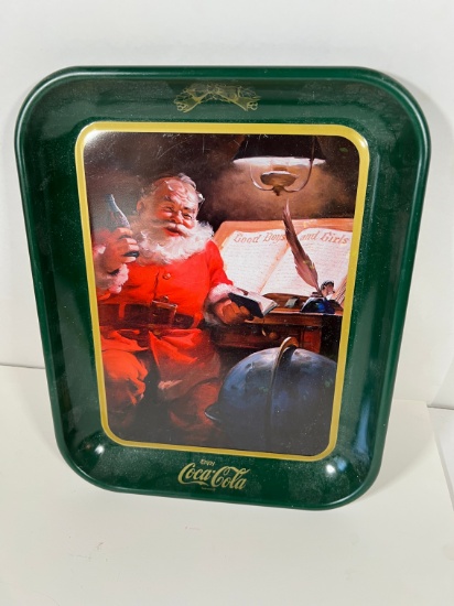 ENJOY COCA-COLA SANTA CLAUS TRAY GREEN