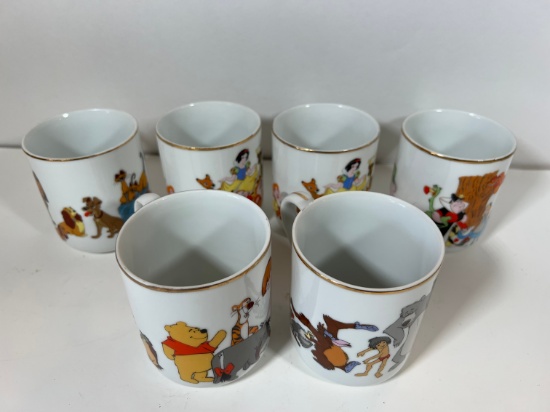 WALT DISNEY MUGS - JAPAN - ASSORTED (LADY/TRAMP, 2 SNOW WHITE, WINNIE, JUNG
