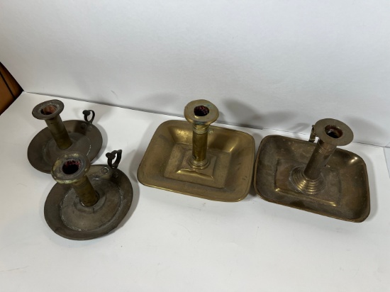BRASS CANDLE HOLDERS (ASSORTED, SEE PICS)