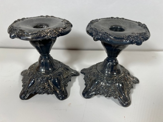 PAIR - ORNATE "LUNT E-61" HANDLE HOLDERS