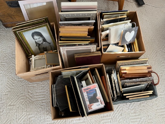 EXTRA LARGE LOT OF ANTIQUE PICTURE FRAMES (ORNATE, ASSORTED SIZES, ETC)