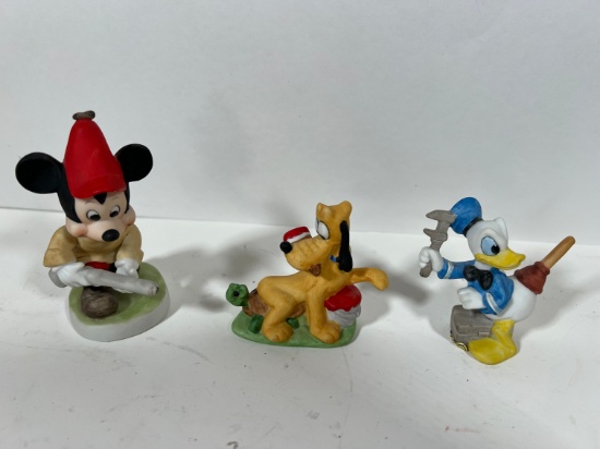 WALT DISNEY PORCELAIN FIGURES - MICKEY, PLUTO, DONALD