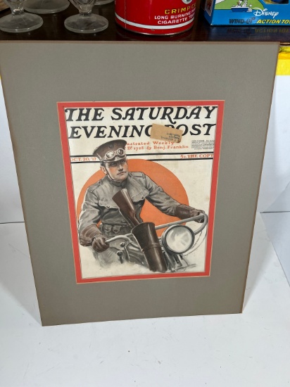 THE SATURDAY EVENING POST - 1917 - FRAMED/MATTED