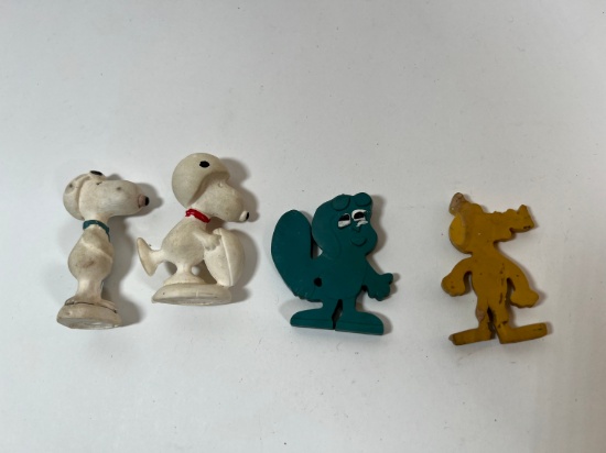 VINTAGE SNOOPY, ROCKY, BULLWINKLE TOYS - CIRCA 1970