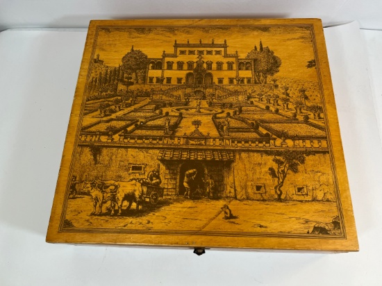 ETCHED WOOD BOX - VINTAGE