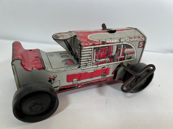 MARX 5 TIN WIND-UP TRACTOR TOY