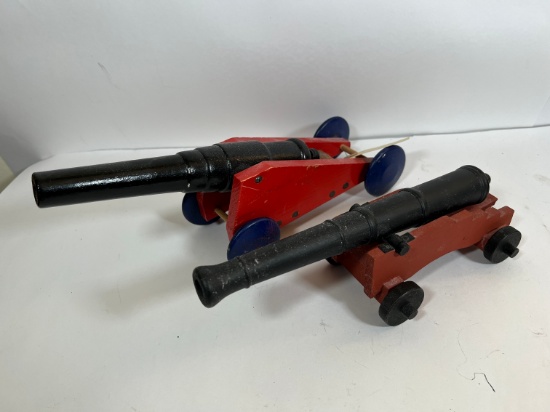 VINTAGE TOY WAR CANNONS (WOOD AND METAL)