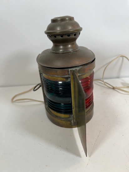 NATIONAL MARINE LAMP CO BRASS LIGHT - BLUE/RED